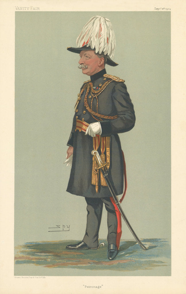 VANITY FAIR SPY CARTOON Henry Doveton Hutchinson 'Patronage' Military 1904